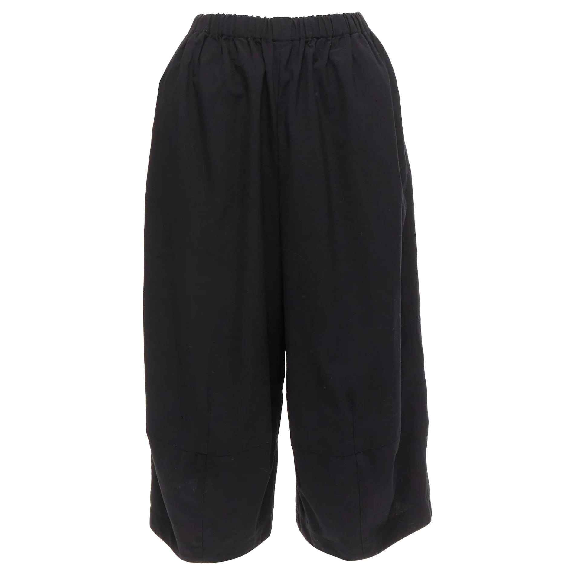 COMME DES GARCONS 2016 CDG black wool panelled wide culotte pants S For Sale