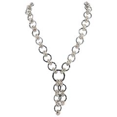 Exquisite faceted glass and paste sautoir necklace, French, 1920s 5