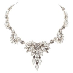 A stylish grey and clear paste festoon necklace, Austria, 1960s