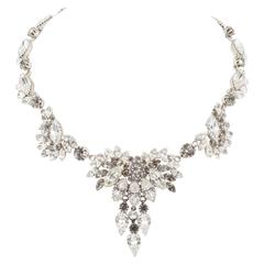 Stylish grey and clear paste Austrian necklace, 1960s 5