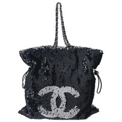 Used Chanel 2008 Limited XL Summer Nights Reversible Sequin Tote Bag 67793