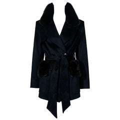 Used John Galliano mink & cashmere cropped trench coat, fw 1997