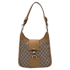 Gucci Beige GG Canvas and Leather Hobo Shoulder Bag