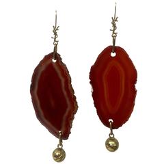 Yves Saint Laurent Arty Agate Orange / Brown Earrings 3