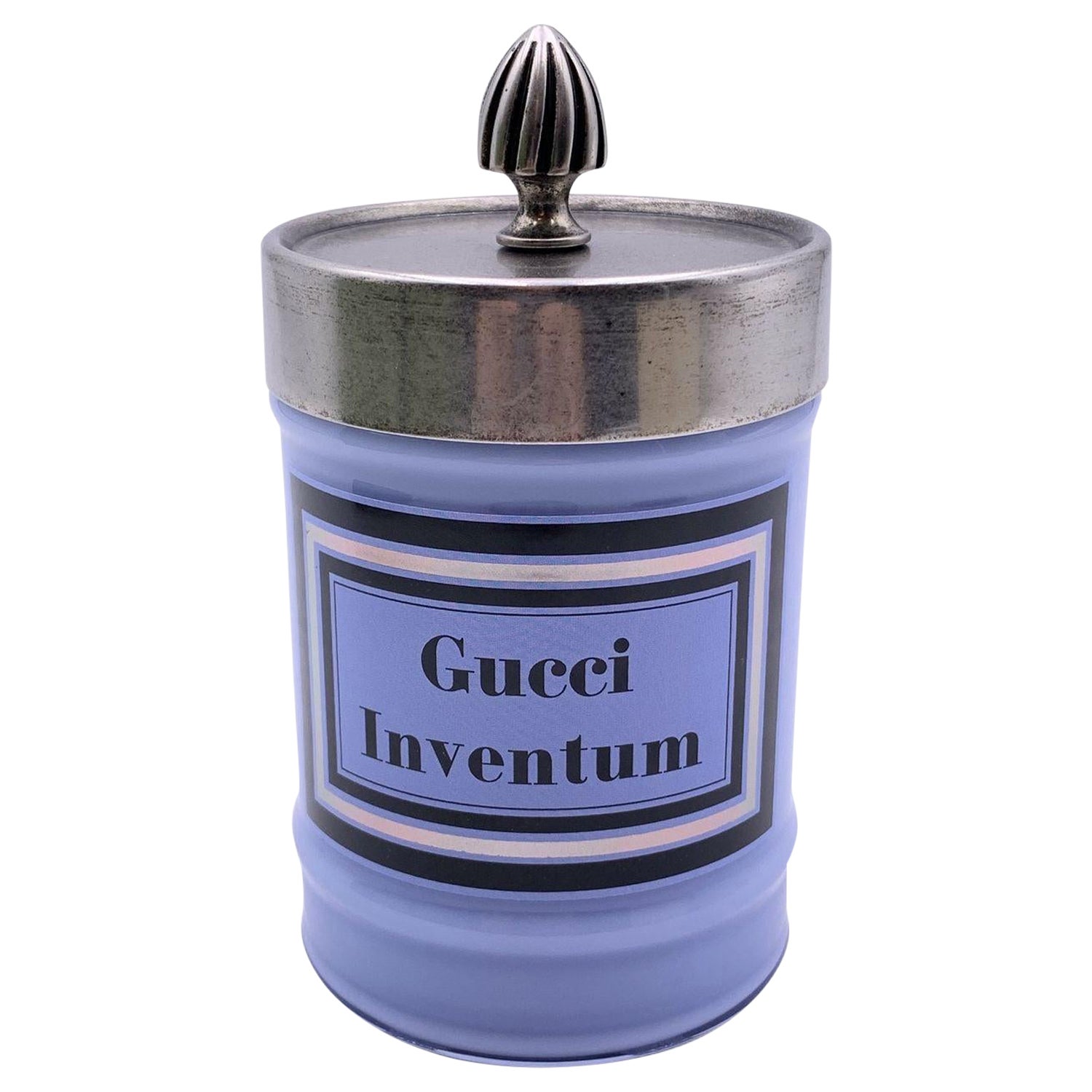 Gucci Inventum Scented Candle Light Blue Murano Glass Jar For Sale