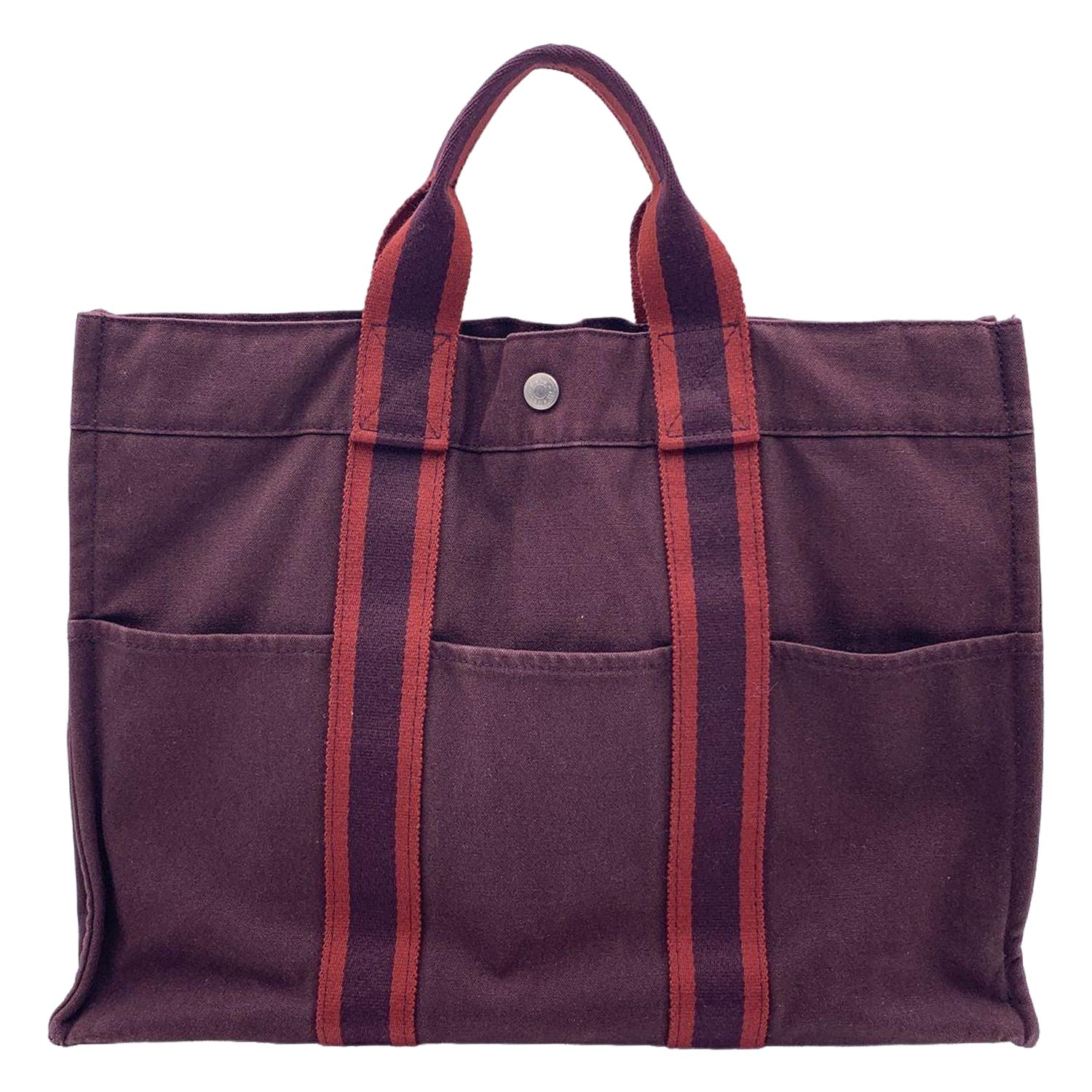 Hermes Paris Vintage Burgundy and Red Fourre Tout MM Tote
