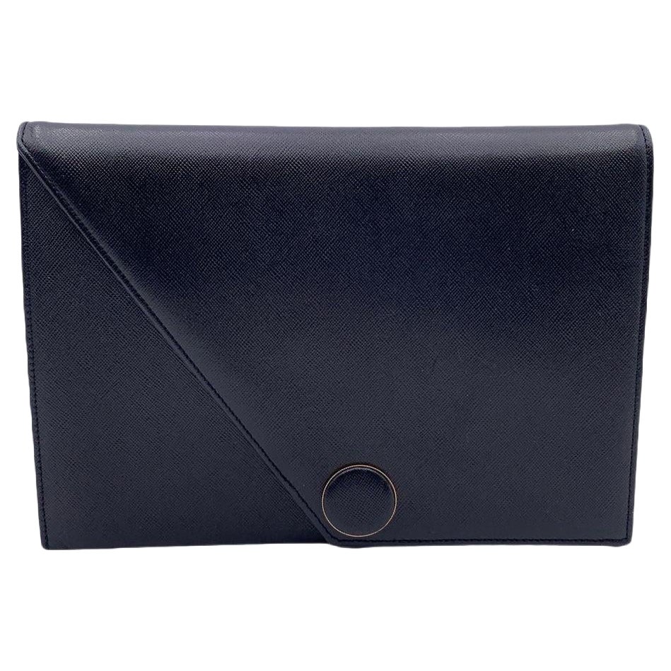 Yves Saint Laurent Vintage Black Leather Handbag Clutch Bag