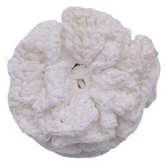 Chanel White Crochet Camellia Camelia Flower Brooch Pin