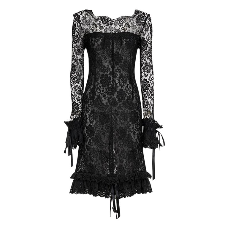 DOLCE & GABBANA SS 06 Rare and Iconic Lace Long Sleeve Dress For Sale