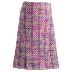 Gonna midi in tweed di lana spessa Bianca e Blu by Monica Bolzoni
