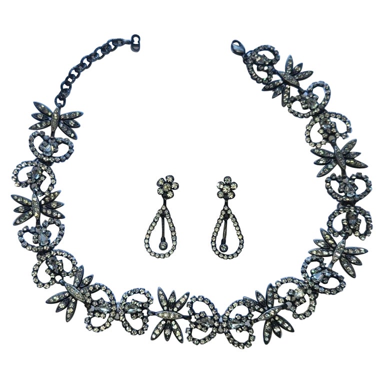 90-s John Galliano for Christian Dior Couture Crystal Necklace and 