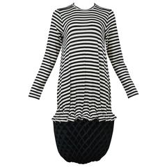 Junya Black & White Stripe Accordion Dress 2015 11