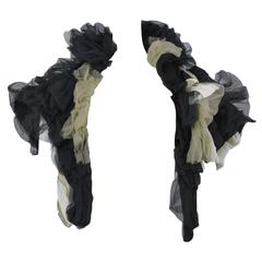 Comme des Garcons Black Crinkle Tulle and Cream Bolero 2004