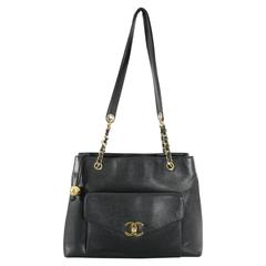 chanel vintage tote Chanel Vintage 1991 Large Caviar Leather Shopping Tote Bag