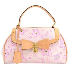 Louis Vuitton Sac Vintage PM Pink Rouge Cherry Blossom Monogram Canvas Hand Bag