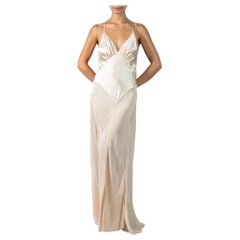 MORPHEW COLLECTION Champagne Silk Charmeuse Bias Cut Slip Gown