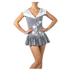 MORPHEW COLLECTION Cotton Gingham & Lace  Romper