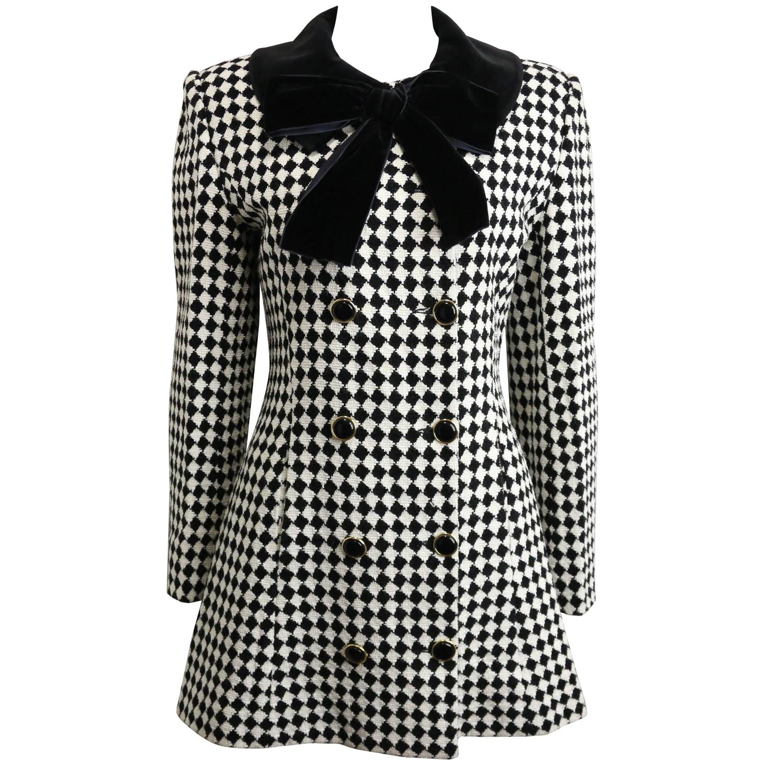 white checked coat