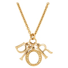 Christian Dior Gold-Tone Logo-Letters Necklace