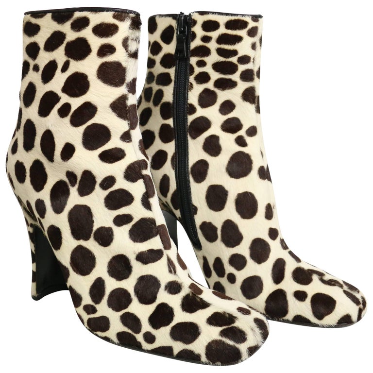 leopard pony hair boots