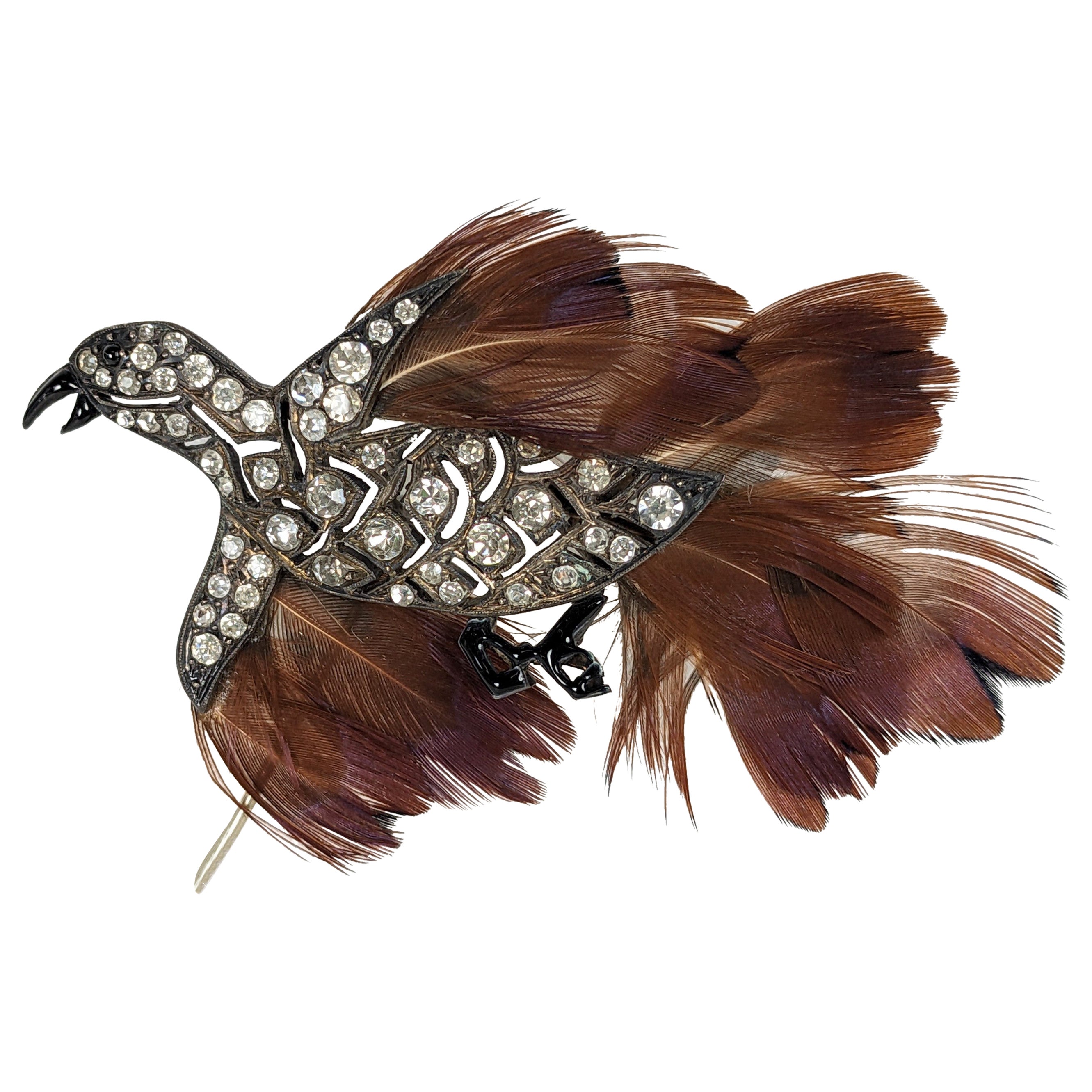 Unusual Art Deco French Paste Bird For Sale