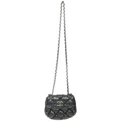 Chanel Black Coco Cocoon Lambskin Quilted Silver Chain Mini Flap Cross Bag