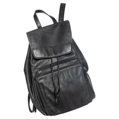 Gucci Vintage Black Leather Drawstring Backpack (Tom Ford)
