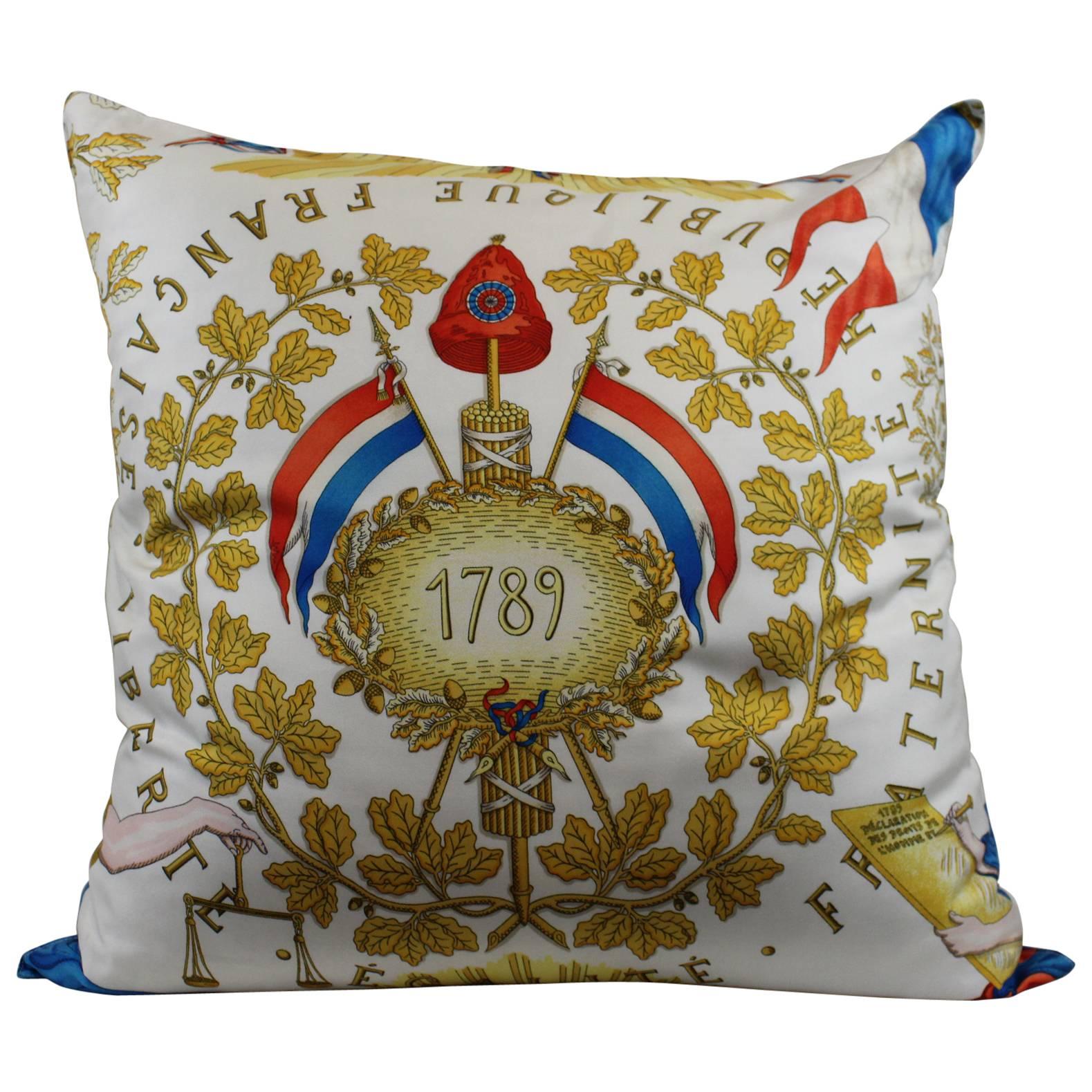 Hermes Silk Pillow French Republique
