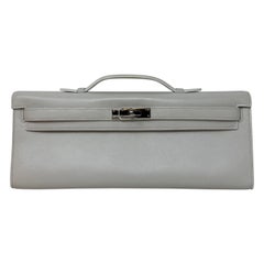 Hermes White Kelly Clutch Bag 
