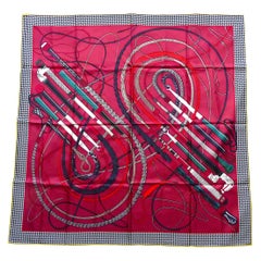 HERMES Silk Scarf  Fouets et Badines by Virginie Jamin, 90 cm Brand New in Box