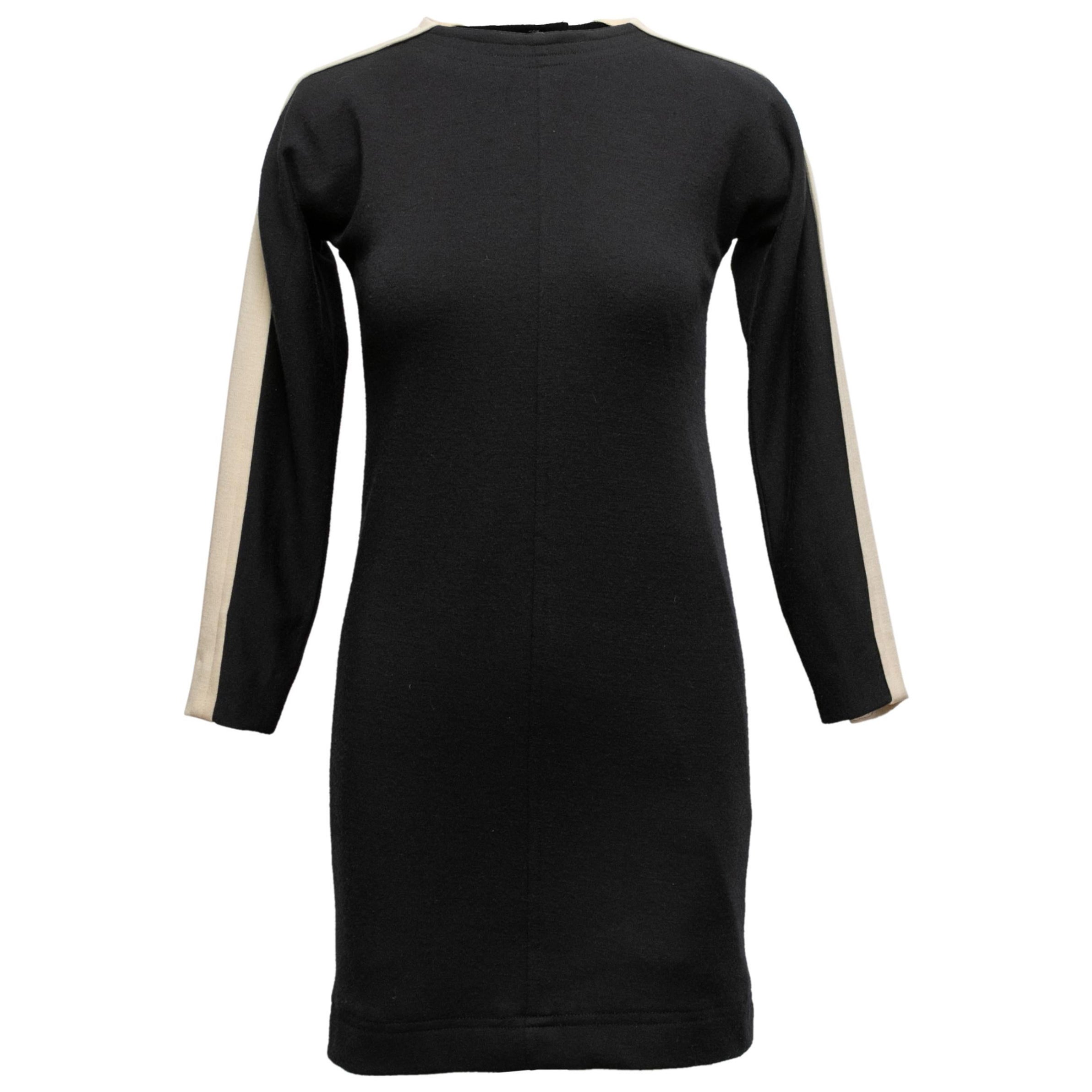 Vintage Black & White Yves Saint Laurent Wool Dress Size FR 38