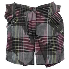 Cotton short with check pattern and striped fabric belt Vivienne Westwood