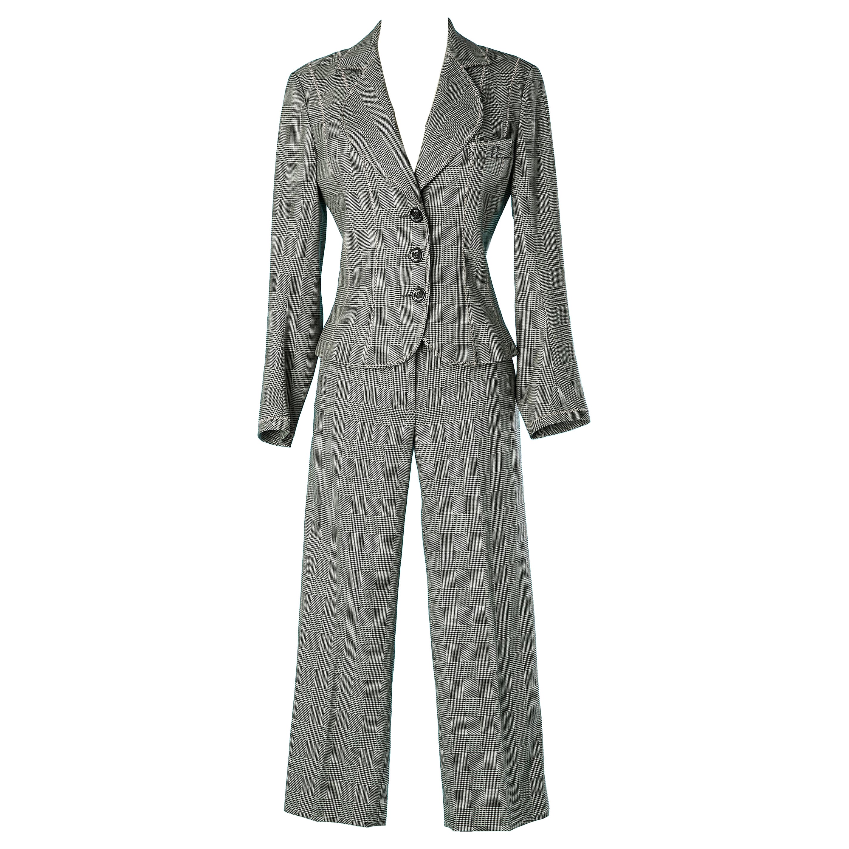 Prince of Wales pattern trouser-suit John Galliano For Sale