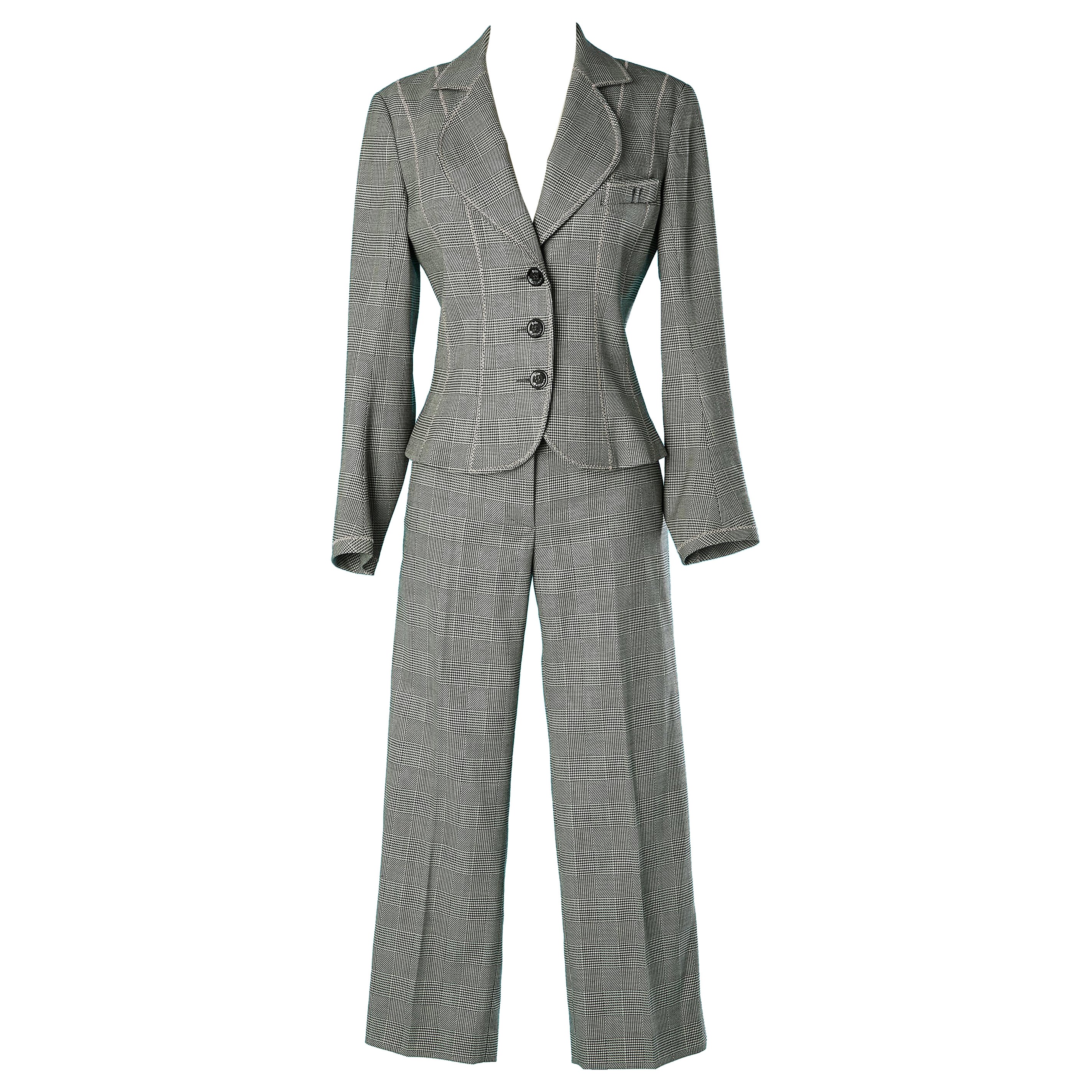 Prince of Wales pattern trouser-suit John Galliano  For Sale