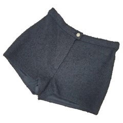 Chanel Black Tweed Mini Shorts 
