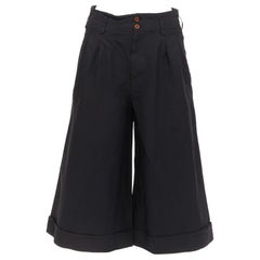 COMME DES GARCONS 2015 schwarze Polyester-Hose mit weitem Bein und Culotte-Hose mit Kapuze XS