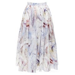 ALEXANDER MCQUEEN 2021 William Blake Dante print light cotton midi skirt IT38 S