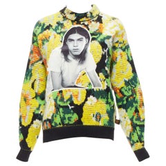 LOUIS VUITTON David Sims 2022 Runway floral jacquard portrait sweater XS