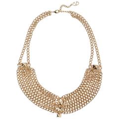 Valentino NEW & SOLD OUT Gold Multi Strand Bib Choker Statement Necklace in Box
