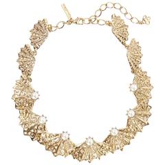 Oscar de la Renta NEW & SOLD OUT Gold Filigree Crystal Choker Necklace in Box