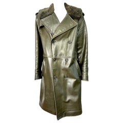Retro Ralph Lauren trench coat horsehide leather 
