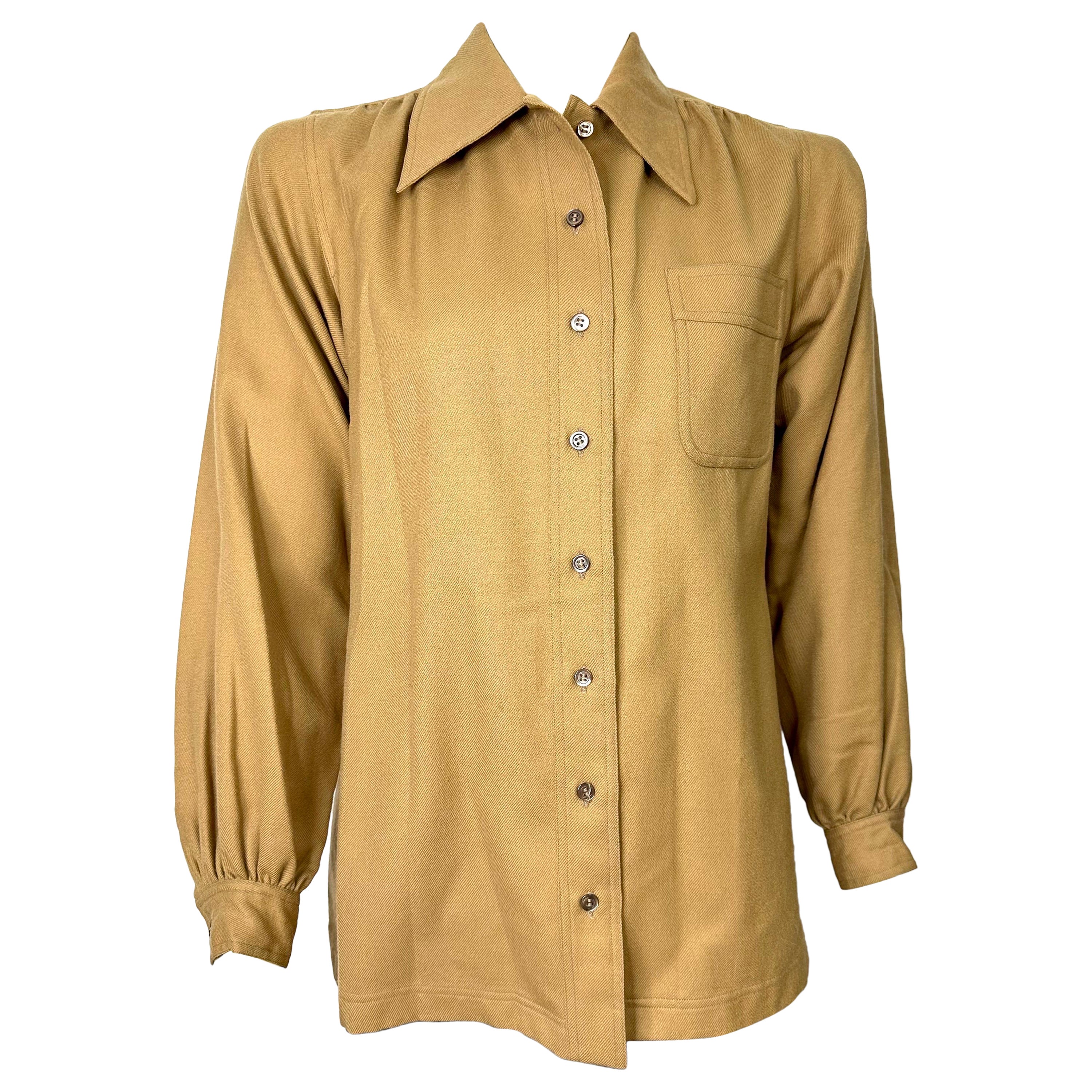 1970’s Yves saint Laurent vintage wool safari style shirt  For Sale
