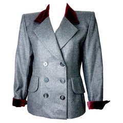 Vintage Yves saint Laurent grey wool blazer from 1990