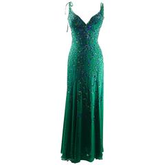 Escada vintage mermaid silk beaded evening dress  gowm