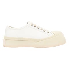 MARNI Pablo white leather chunky wide toe lace up low top sneakers EU36