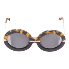 KAREN WALKER Hollywood Pool tortoise black round sunglasses