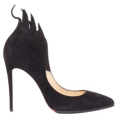 Used CHRISTIAN LOUBOUTIN Victorina Flame black suede stiletto pigalle pump EU37