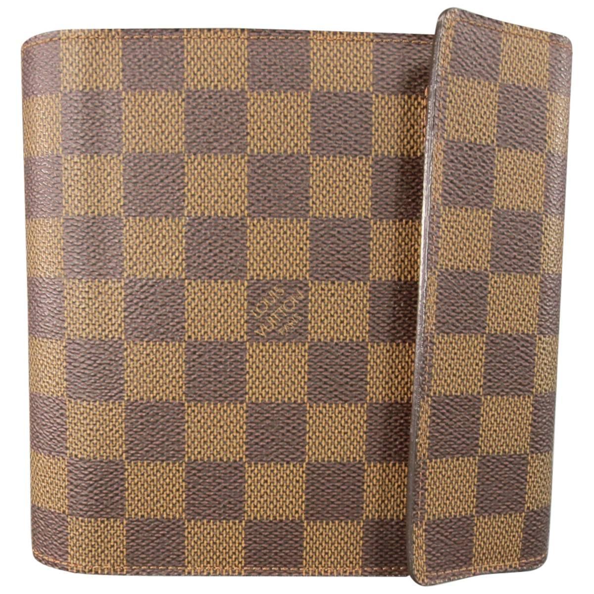 Louis Vuitton Brown Checkered Wallet - 3 For Sale on 1stDibs