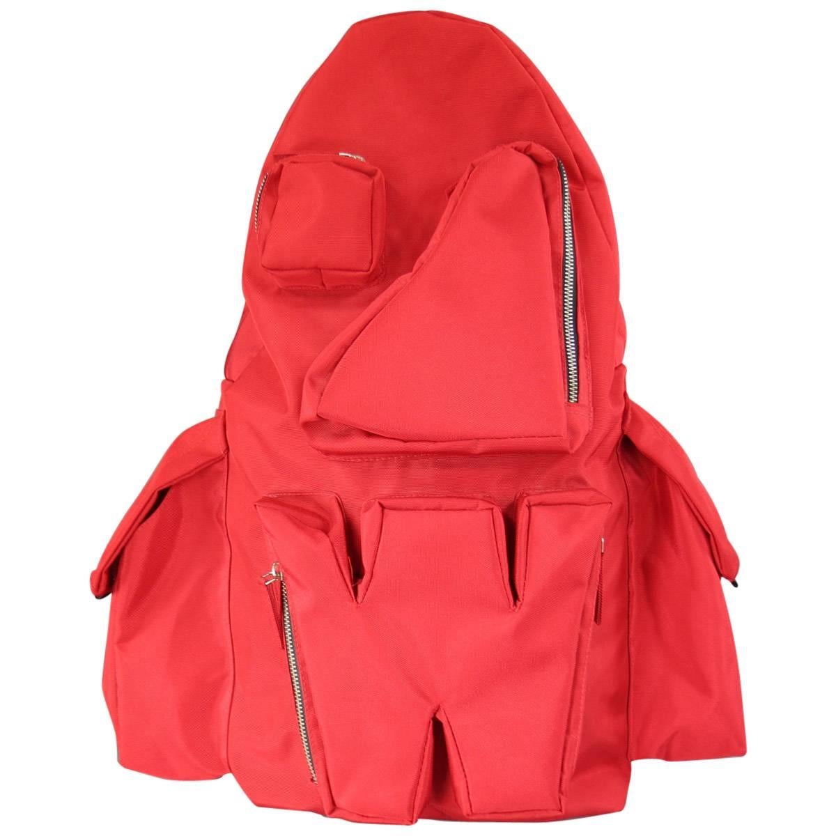 WALTER VAN BEIRENDONCK CHRIS & TIBOR Rotes Nylon Frühjahr 2011 W Rucksack