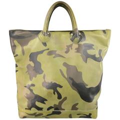 JUNYA WATANABE EYE X VANSON Green Camouflage Leather Tote Bag